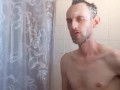 Intense soapy shower big dick stroking to the edge repeatedly