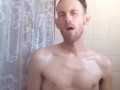Intense soapy shower big dick stroking to the edge repeatedly