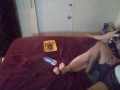My panties are soaked and my pussy is throbbing from guy fingering my pussy while I smoke