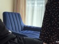 Pulled out cock in front of Beauty Girl in Pantyhose in the waiting room