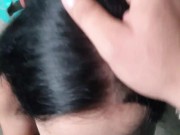 Slutty Neighbor's Wife in Red Dress Sucks Me Off on Public Stairwell