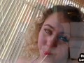 HJ smalltits teen POV wanks BFs dick while talks dirty