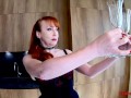 Big tit redhead RedXXX shoves her panties and a dildo deep inside her cunt