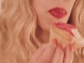 Blonde Eats a Cupcake with Pink Frosting