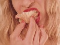 Blonde Eats a Cupcake with Pink Frosting