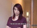 DEBT4k. Bank agent gives pregnant MILF delay in exchange for quick sex