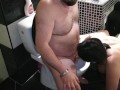 Hard toilet slave training! Sitting on toilet and decide to piss in her mouth