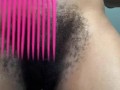Combing My Bush w l/ The Window Open | EXTREMELY Hairy Black Pussy