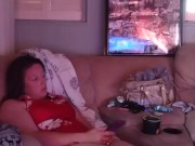 Sexy milf smoking in mini red night dress part 2