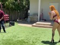 Big Booty Busty Redhead Mom Plays Penis Ball With Step-son's Huge White Cock