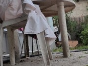 It is wonderful to sit in the yard in the evening in the summer