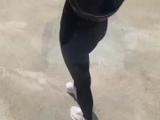 Babe with big tits in the elevator