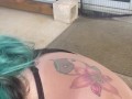 Goth BBW plays with Wax and Dildo