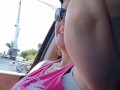 Cute girl smoking in truck 