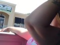 Cute girl smoking in truck 