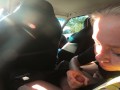 Risky Car Blowjob During Taxi Ride