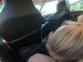 Risky Car Blowjob During Taxi Ride