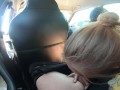 Risky Car Blowjob During Taxi Ride