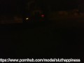 Girlfriend gives a blowjob and piss drinking in a public parking Public Human Urinal, Blowjob & Faci