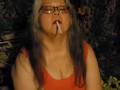 Cute Kyttnpet smoking at night