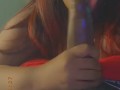 Crazy blow job from red head 