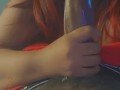 Crazy blow job from red head 