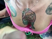 She tries on some clothes she has the covid and then she sucks a dick