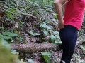 She begged me to cum on her big ass in yoga pants while hiking, almost got caught