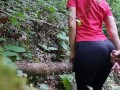 She begged me to cum on her big ass in yoga pants while hiking, almost got caught