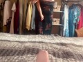 Morning wood dildo blow job