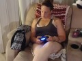 Filming Up Roommate's Mini Dress while she plays video games part 1 (thick thighs and panties