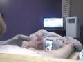 Watching sexy amateur porn while I record myself jerking off 