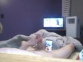 Watching sexy amateur porn while I record myself jerking off 