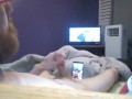 Watching sexy amateur porn while I record myself jerking off 