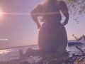 Bikini butt teasing in the water at a public beach! 