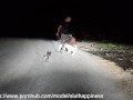 Totally naked slut on public road obedient whore humiliated