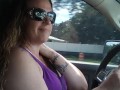 Pretty Milf Cruising In Pickup Truck