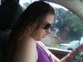 Cute Milf Driving Pickup Truck In Sunglasses and Chilling 