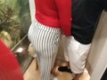 I follow an unknown girl in the clothing store and she sucks my dick in the fitting rooms