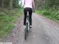Cycling trip turn into outdoor fucking on the bicycle