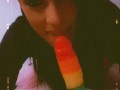💋playing.. Love my Rainbow Dildo 💋