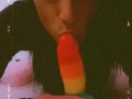 💋playing.. Love my Rainbow Dildo 💋