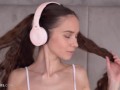 ULTRAFILMS Beautiful Russian model Leona Mia getting horny listening to music and then masturbating