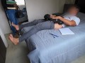 My regularization student 👩🏻‍🏫 caught him watching porn on his cell phone and I helped him cum