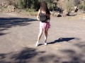 PUBLIC walking semi naked in the park