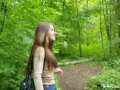 Public ANAL sex in the park with a cute teen Evelina Darling.