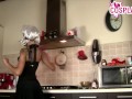 Hot house maid nylon feet in your face