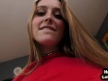 HJ dirty talking teen sucks POV cock and talks dirty