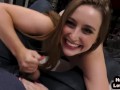 HJ dirty talking teen sucks POV cock and talks dirty