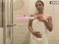 DOEGIRLS - Small Tits Babe Stefanie Masturbates In The Shower To Orgasm